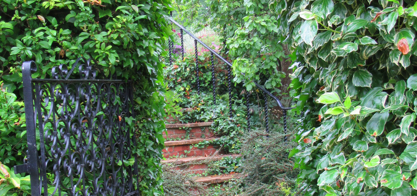 PASHLEY MANOR GARDENS Gate And Steps By Kate Wilson